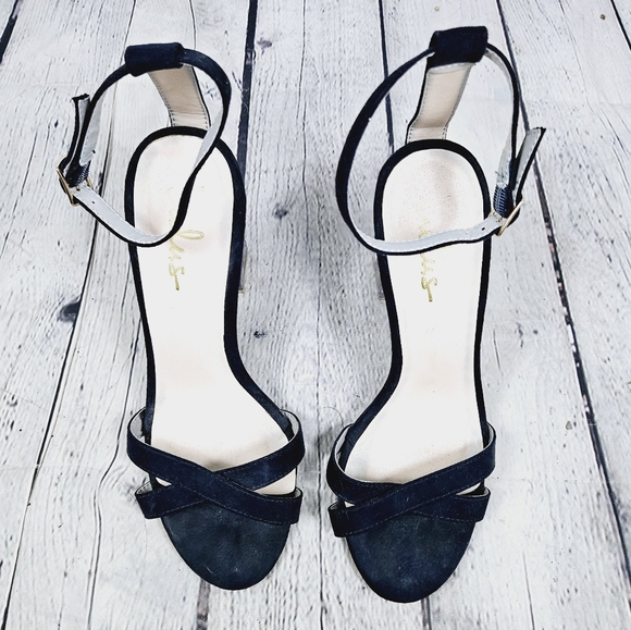 LULU'S | Ismay lucite heel blue suede heels - Picture 4 of 13